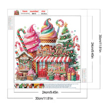 Load image into Gallery viewer, Diamond Painting - Partial Special Shaped - Christmas ice cream house (30*30CM)