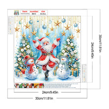 Load image into Gallery viewer, Diamond Painting - Partial Special Shaped - Santa Claus and snowman (30*30CM)