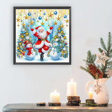 Load image into Gallery viewer, Diamond Painting - Partial Special Shaped - Santa Claus and snowman (30*30CM)