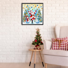 Load image into Gallery viewer, Diamond Painting - Partial Special Shaped - Santa Claus and snowman (30*30CM)