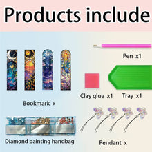 Load image into Gallery viewer, 4Pcs Special Shape Sun Moon Scene DIY Diamond Painting Bookmarks Art Kits