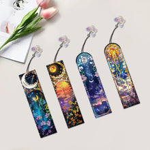 Load image into Gallery viewer, 4Pcs Special Shape Sun Moon Scene DIY Diamond Painting Bookmarks Art Kits