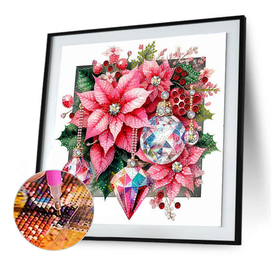 Diamond Painting - Partial Special Shaped - Crystal Christmas flower (30*30CM)