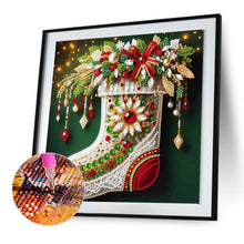 Load image into Gallery viewer, Diamond Painting - Partial Special Shaped - Christmas flower socks (30*30CM)