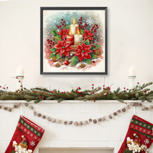 Load image into Gallery viewer, Diamond Painting - Partial Special Shaped - Christmas flower candle (30*30CM)