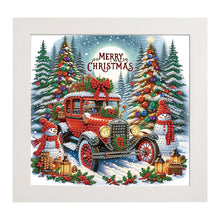 Load image into Gallery viewer, Diamond Painting - Partial Special Shaped - Christmas car (with frame) (22.8*22.8CM)