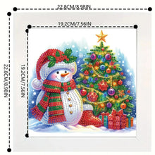 Load image into Gallery viewer, Diamond Painting - Partial Special Shaped - Christmas tree and snowman (with frame) (22.8*22.8CM)