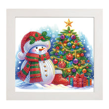 Load image into Gallery viewer, Diamond Painting - Partial Special Shaped - Christmas tree and snowman (with frame) (22.8*22.8CM)