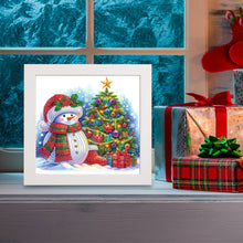 Load image into Gallery viewer, Diamond Painting - Partial Special Shaped - Christmas tree and snowman (with frame) (22.8*22.8CM)