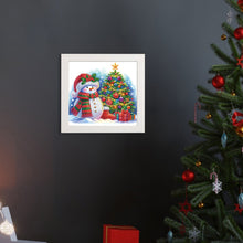 Load image into Gallery viewer, Diamond Painting - Partial Special Shaped - Christmas tree and snowman (with frame) (22.8*22.8CM)