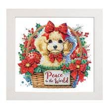 Load image into Gallery viewer, Diamond Painting - Partial Special Shaped - Christmas poodle (with frame) (22.8*22.8CM)