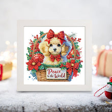 Load image into Gallery viewer, Diamond Painting - Partial Special Shaped - Christmas poodle (with frame) (22.8*22.8CM)