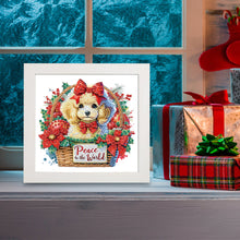 Load image into Gallery viewer, Diamond Painting - Partial Special Shaped - Christmas poodle (with frame) (22.8*22.8CM)