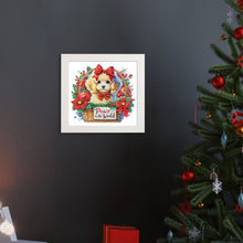 Load image into Gallery viewer, Diamond Painting - Partial Special Shaped - Christmas poodle (with frame) (22.8*22.8CM)