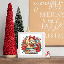 Load image into Gallery viewer, Diamond Painting - Partial Special Shaped - Christmas poodle (with frame) (22.8*22.8CM)