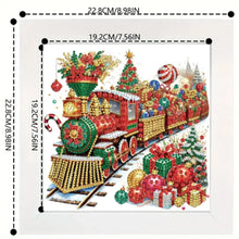 Load image into Gallery viewer, Diamond Painting - Partial Special Shaped - Christmas gift train (with frame) (22.8*22.8CM)