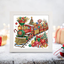 Load image into Gallery viewer, Diamond Painting - Partial Special Shaped - Christmas gift train (with frame) (22.8*22.8CM)
