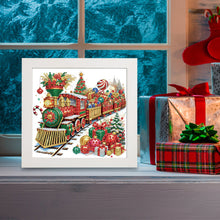 Load image into Gallery viewer, Diamond Painting - Partial Special Shaped - Christmas gift train (with frame) (22.8*22.8CM)