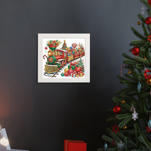 Load image into Gallery viewer, Diamond Painting - Partial Special Shaped - Christmas gift train (with frame) (22.8*22.8CM)
