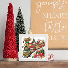 Load image into Gallery viewer, Diamond Painting - Partial Special Shaped - Christmas gift train (with frame) (22.8*22.8CM)