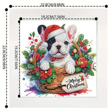 Load image into Gallery viewer, Diamond Painting - Partial Special Shaped - Christmas French bulldog (with frame) (22.8*22.8CM)