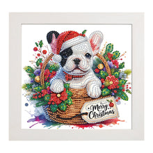 Load image into Gallery viewer, Diamond Painting - Partial Special Shaped - Christmas French bulldog (with frame) (22.8*22.8CM)