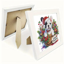 Load image into Gallery viewer, Diamond Painting - Partial Special Shaped - Christmas French bulldog (with frame) (22.8*22.8CM)