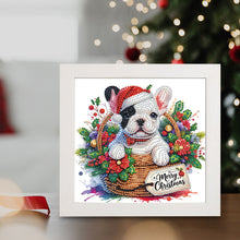 Load image into Gallery viewer, Diamond Painting - Partial Special Shaped - Christmas French bulldog (with frame) (22.8*22.8CM)
