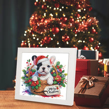 Load image into Gallery viewer, Diamond Painting - Partial Special Shaped - Christmas French bulldog (with frame) (22.8*22.8CM)