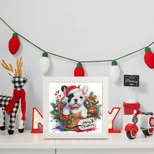 Load image into Gallery viewer, Diamond Painting - Partial Special Shaped - Christmas French bulldog (with frame) (22.8*22.8CM)