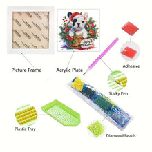 Load image into Gallery viewer, Diamond Painting - Partial Special Shaped - Christmas French bulldog (with frame) (22.8*22.8CM)