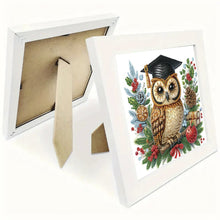 Load image into Gallery viewer, Diamond Painting - Partial Special Shaped - Christmas owl (with frame) (22.8*22.8CM)