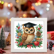 Load image into Gallery viewer, Diamond Painting - Partial Special Shaped - Christmas owl (with frame) (22.8*22.8CM)