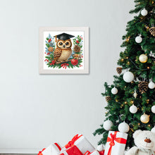 Load image into Gallery viewer, Diamond Painting - Partial Special Shaped - Christmas owl (with frame) (22.8*22.8CM)