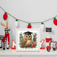 Load image into Gallery viewer, Diamond Painting - Partial Special Shaped - Christmas owl (with frame) (22.8*22.8CM)
