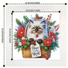 Load image into Gallery viewer, Diamond Painting - Partial Special Shaped - Christmas Siamese cat (with frame) (22.8*22.8CM)