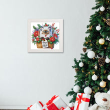 Load image into Gallery viewer, Diamond Painting - Partial Special Shaped - Christmas Siamese cat (with frame) (22.8*22.8CM)