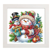 Load image into Gallery viewer, Diamond Painting - Partial Special Shaped - Christmas snowman (with frame) (22.8*22.8CM)