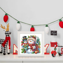 Load image into Gallery viewer, Diamond Painting - Partial Special Shaped - Christmas snowman (with frame) (22.8*22.8CM)