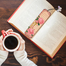 Load image into Gallery viewer, 4Pcs Special Shape Pink Rose Diamond Painting Bookmark Making Kit for Book Lover