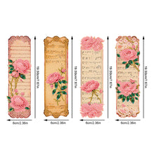Load image into Gallery viewer, 4Pcs Special Shape Pink Rose Diamond Painting Bookmark Making Kit for Book Lover