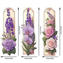Load image into Gallery viewer, 3Pcs Special Shape Flowers Diamond Painting Bookmark Making Kit for Book Lovers