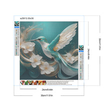 Load image into Gallery viewer, Diamond Painting - Full Round - Blue hummingbird (30*30CM)