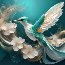 Load image into Gallery viewer, Diamond Painting - Full Round - Blue hummingbird (30*30CM)