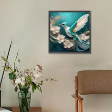 Load image into Gallery viewer, Diamond Painting - Full Round - Blue hummingbird (30*30CM)