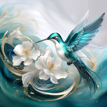 Load image into Gallery viewer, Diamond Painting - Full Round - Blue hummingbird (30*30CM)