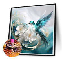 Load image into Gallery viewer, Diamond Painting - Full Round - Blue hummingbird (30*30CM)