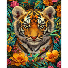 Load image into Gallery viewer, AB Diamond Painting - Full Round - Tiger in the flowers (40*50CM)