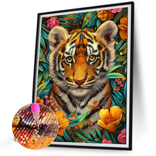 Load image into Gallery viewer, AB Diamond Painting - Full Round - Tiger in the flowers (40*50CM)