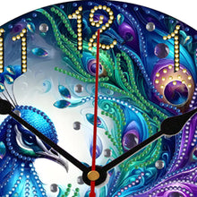 Load image into Gallery viewer, Peacock Special Shape 5D Diamond Painting Clock Art Craft for Living Room Decor